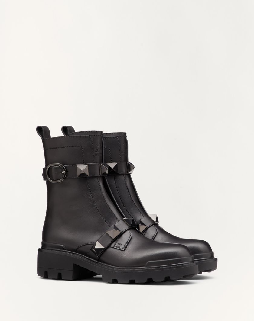 ROMAN STUD CALFSKIN COMBAT BOOT WITH TONAL STUDS 40MM - Image 1